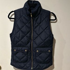 J. Crew Navy quilted vest XXS- NWT